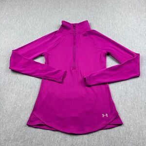 Under Armour Shirt Womens XS Pink 1/2 Zip‎ Long Sleeve Athletic Mock Neck Active